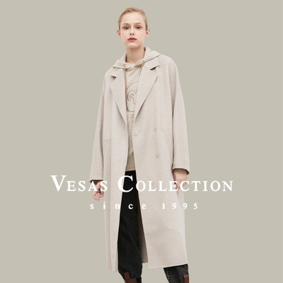 Vesas Collection软糯厚实纯羊毛原色双面呢大衣C1331