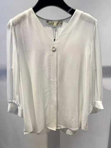 长袖真丝衬衣经典法式风格常规