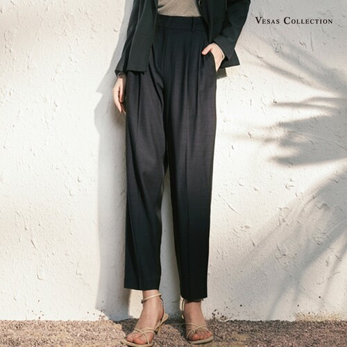 Vesas Collection唯尚女装复古直筒高腰显瘦气质长裤VS221T132717