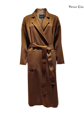 唯尚vesascollection女装羊绒大衣冬新款通勤中长款显瘦毛呢C1300