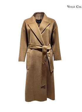 唯尚女装vesascollection羊绒大衣军旅风收腰显瘦呢毛子外套C1376
