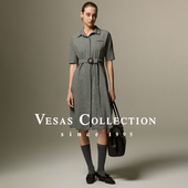 D1270 Vesas Collection 假日系列格纹衬衣领连衣裙