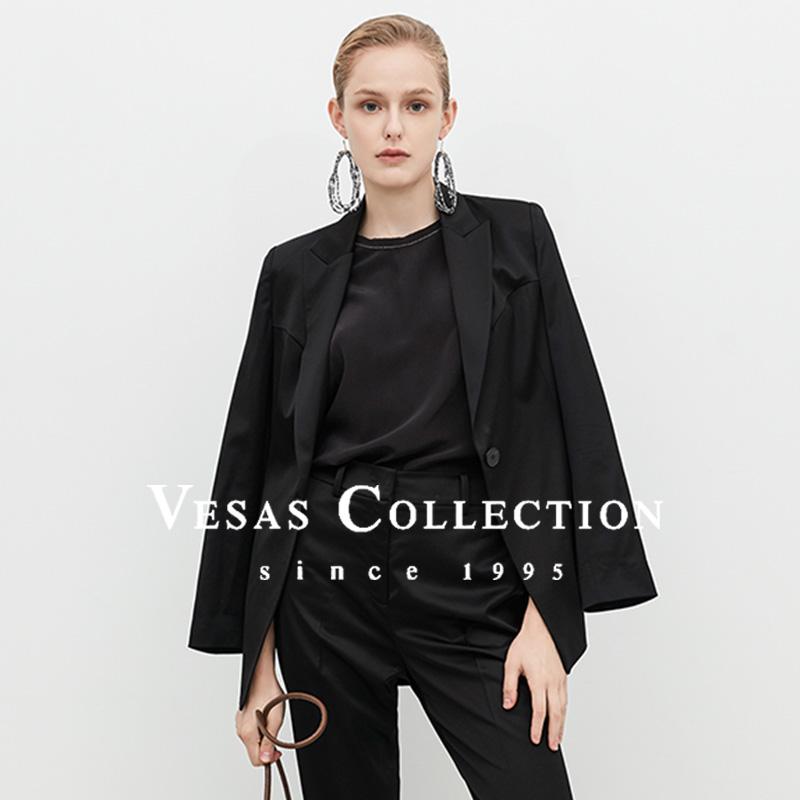 长袖通勤长袖西装亮面