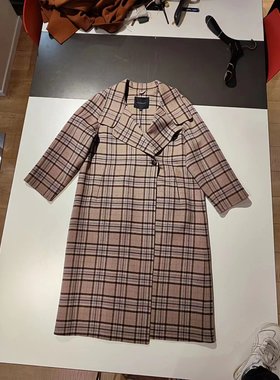 vesas collection唯尚女装大衣中长款宽松休闲英伦风大衣C1335