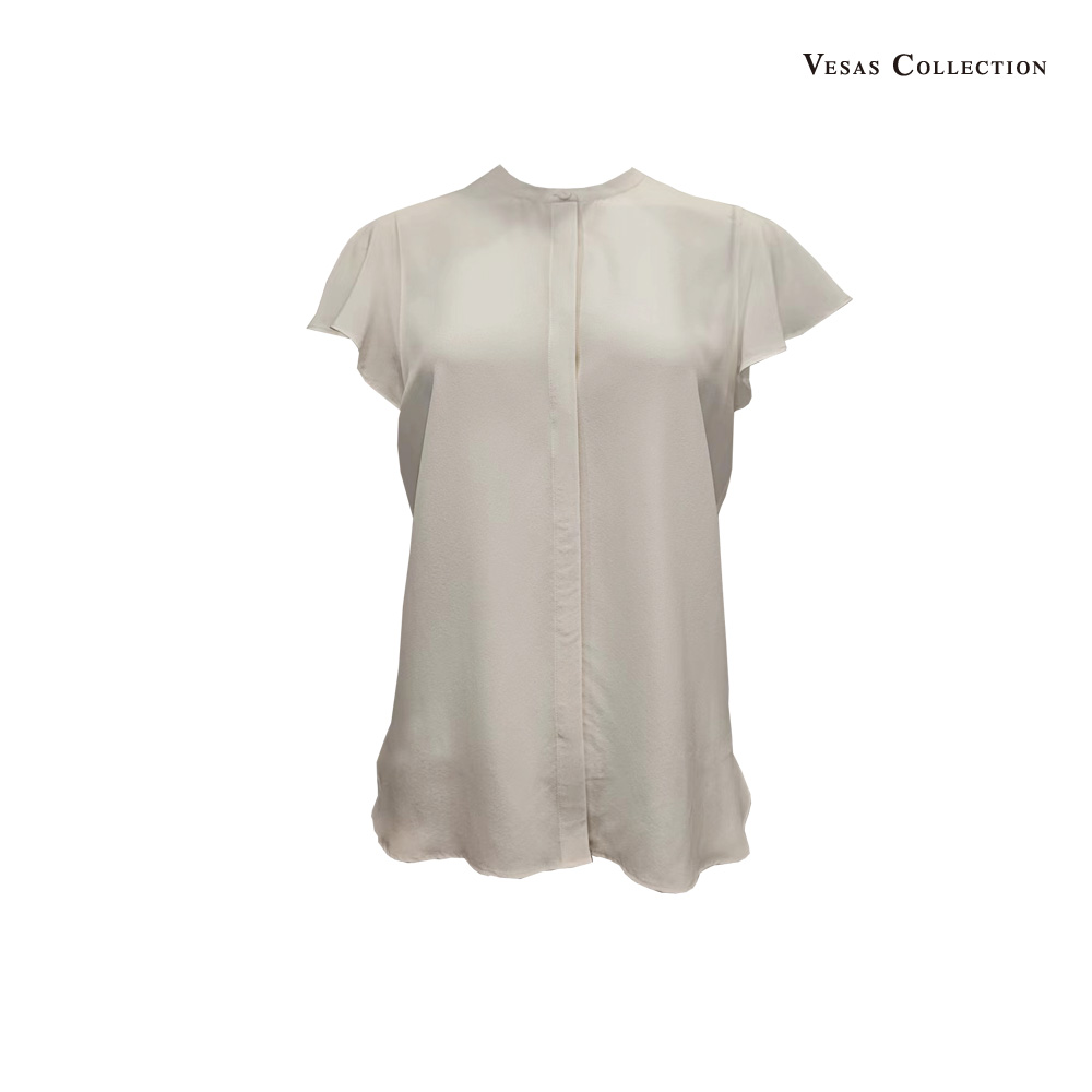 唯尚女装专柜正品衬衫 法国桑蚕丝柔韧骨感无袖衬衫