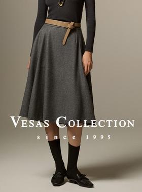 Vesas Collection S0758灰色法式半裙