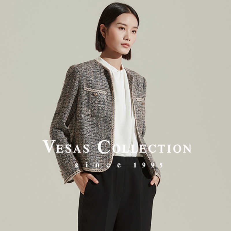 粗花呢小香风外套气质