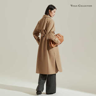 驼色双排扣风衣 A0308经典 Vesas Collection