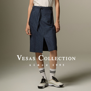 Vesas Collection S0705羊毛时尚百搭直筒半身裙