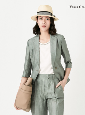 唯尚女装专柜法式气质休闲西装外套高级感薄款西服上衣夏季新款