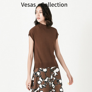 vesas collection W1713 微高领 无袖针织上衣