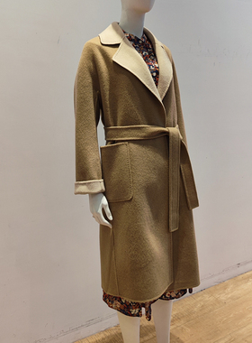 唯尚vesascollection女装大衣羊毛外套复古中长款大衣法式C1350