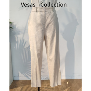 vesascollection T1225原麻色经典通勤裤