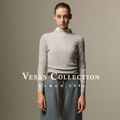 唯尚绵羊毛高领套头修身