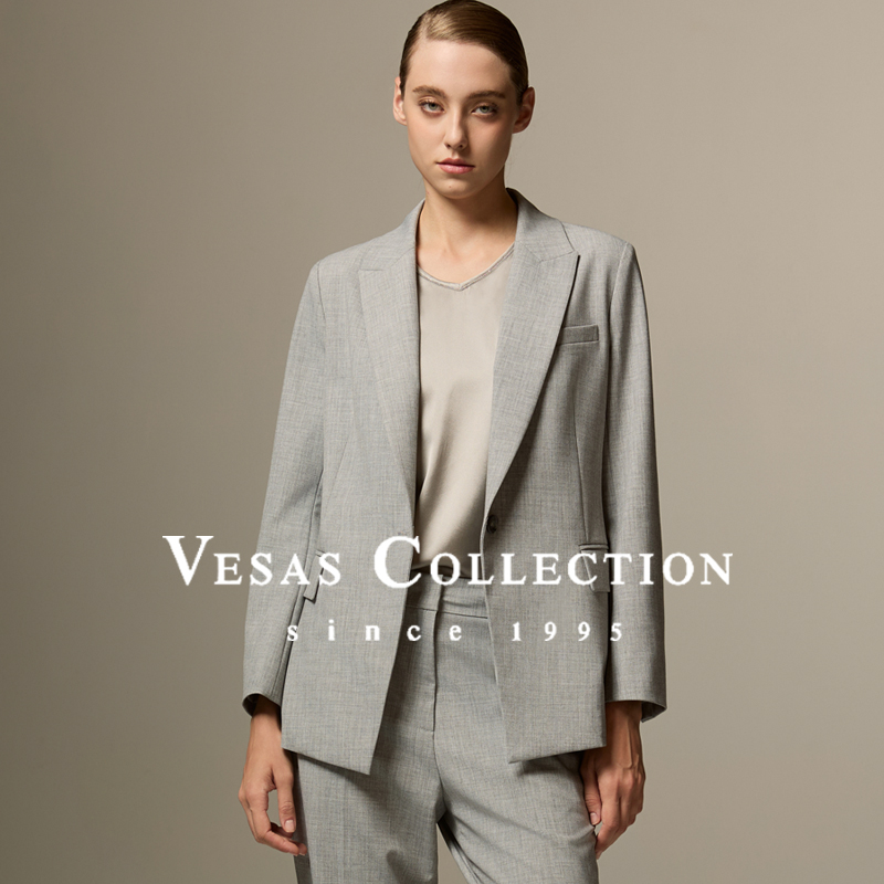Vesas Collection J1076 浅灰色经典西装上衣（同款裤子T1440）