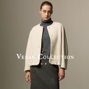 Vesas J1132白色毛圈绒毛外套 Collection