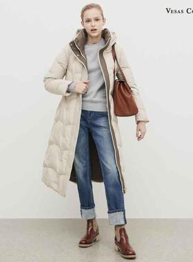 vesas collection唯尚女装 羽绒服 长款加厚外套大衣VS224N018318