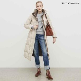 加厚外套大衣VS224N018318 vesas collection唯尚女装 羽绒服 长款