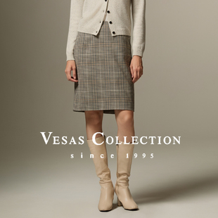 新款 优雅半身裙女复古设计感纯色半裙2025年冬季 半裙 唯尚女装