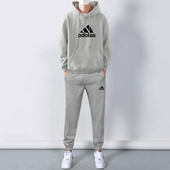 奥莱捡漏男士 连帽卫衣套装 秋冬季 官方正品 休闲运动两件套潮流男装