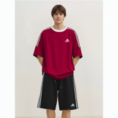 奥莱夏季 复古三杠短袖 T恤短裤 官方正品 套装 男宽松休闲运动两件套