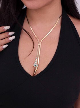 金属嘻哈蛇骨项链2025新款