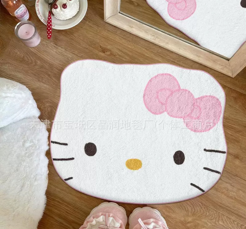 哈喽kitty四季毛绒防滑耐脏地毯