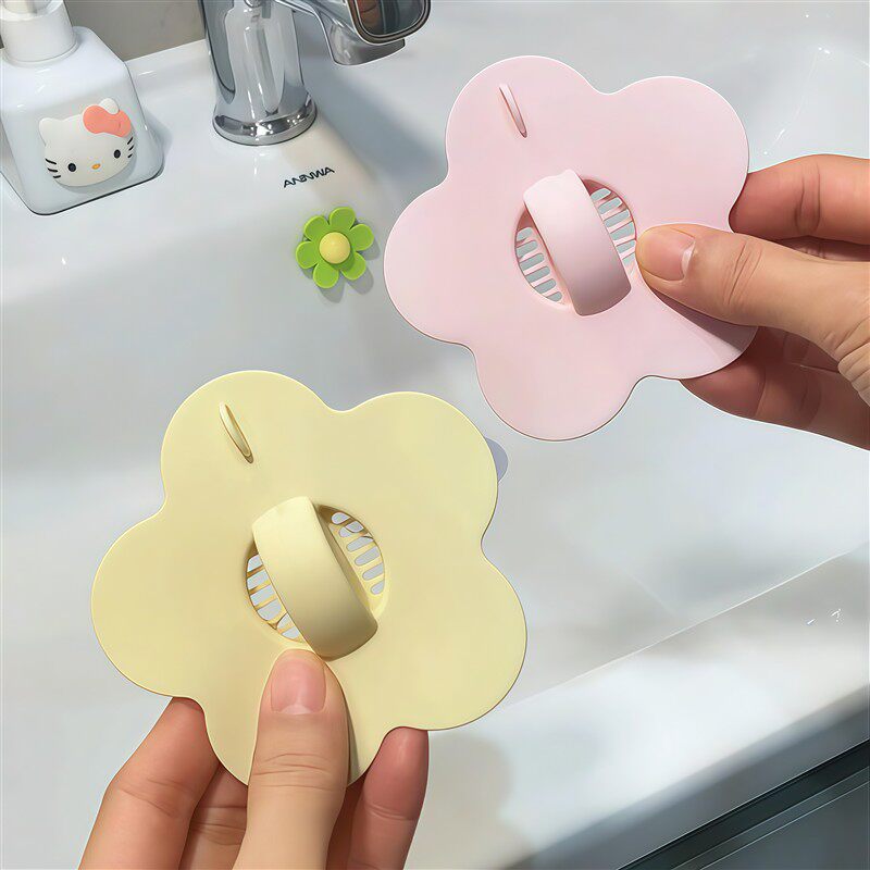 花朵洗手盆漏水塞家用浴室台盆过滤头发硅胶防堵盖水槽地漏下水器