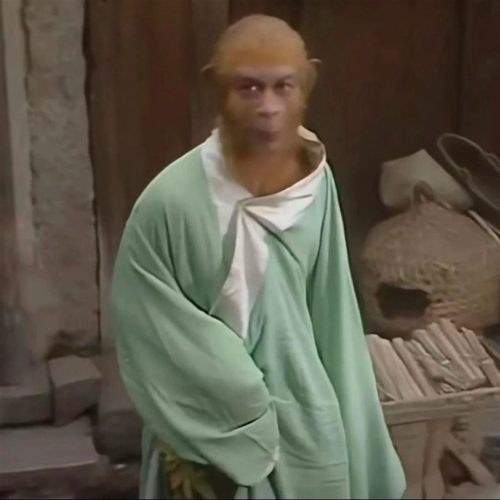 孙悟空绿色长衫睡袍冬季新款