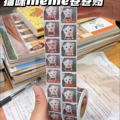 猫咪meme表情包卷卷贴创意梗图