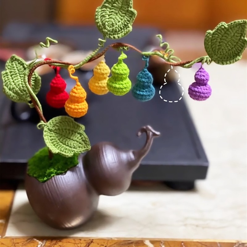 七个葫芦娃挂摆件客厅桌面玄关车载创意装饰品手工钩织DIY材料包