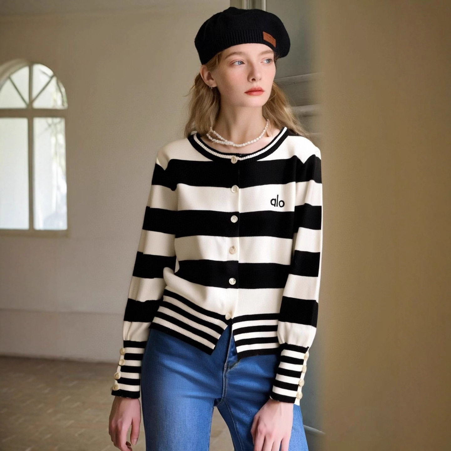 2025刺绣时髦撞色条纹针