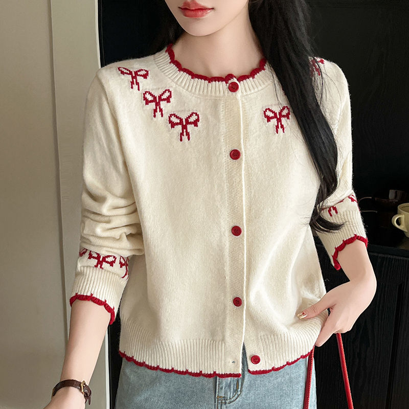 秋季女士短款针织开衫外