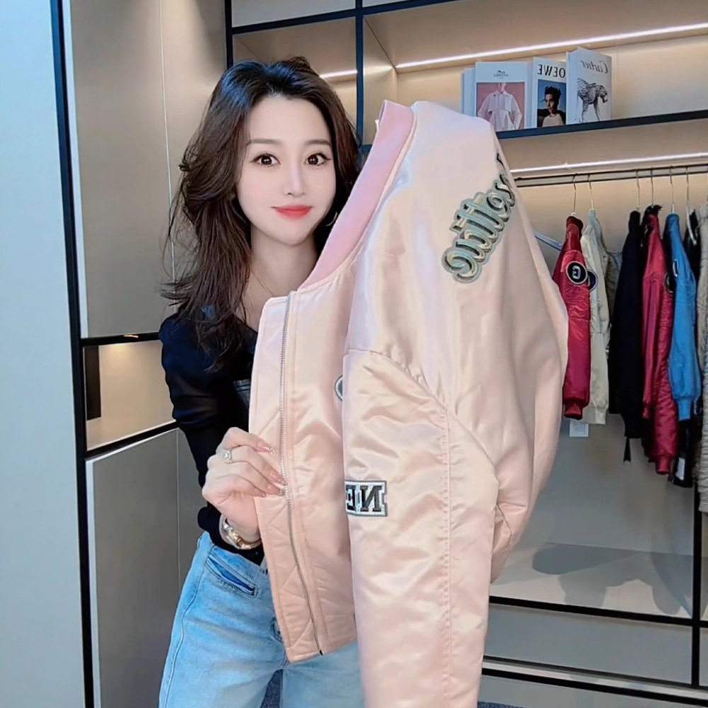 洋气漂亮棒球服外套女2025秋新款小个子减龄飞行员夹棉二棉夹克