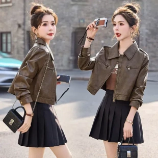 真皮春秋 外套正品 海宁小个子百搭夹克皮衣新款 2025女士绵羊皮短款