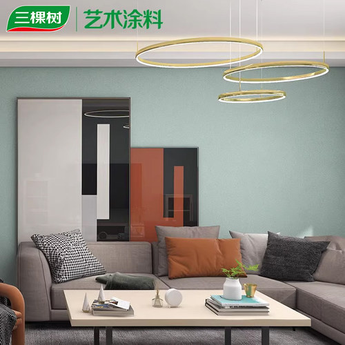 马上住背景墙三棵树敦煌彩壁