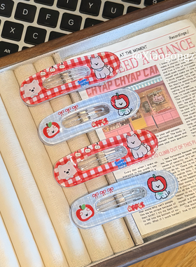 可爱西高地小狗发夹女侧边碎发刘海夹子儿童鸭嘴夹卡通甜美发卡