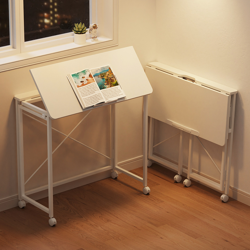 书立架阅读支架书架挡板折叠书桌一体升降桌面可移动带轮儿童学习