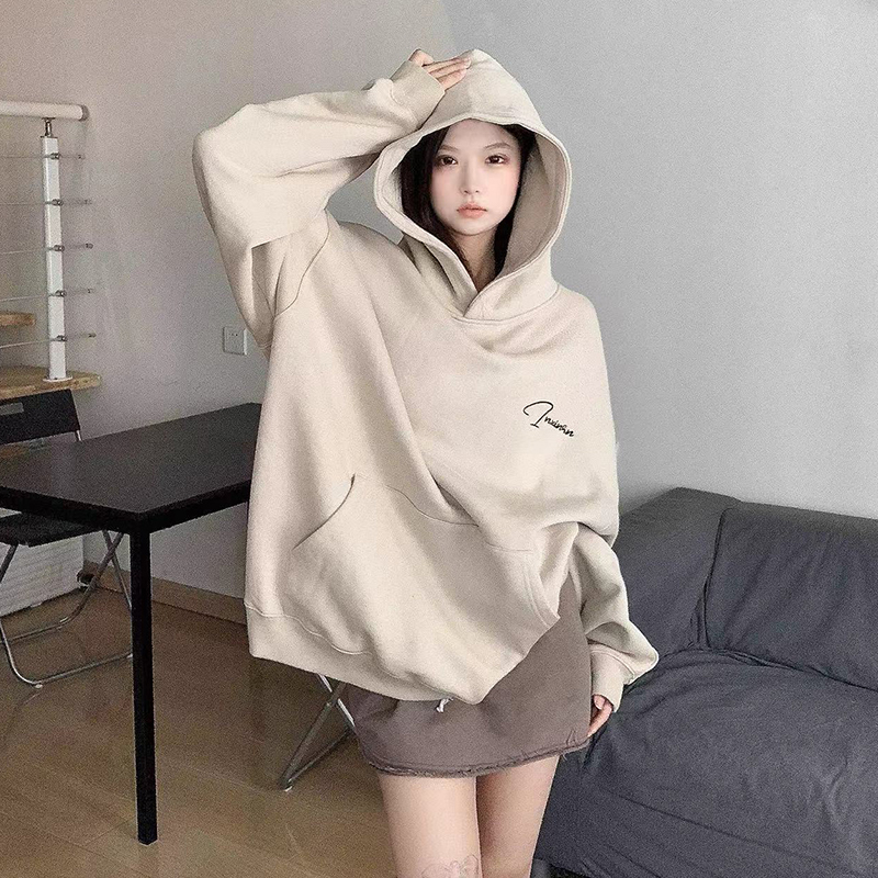 INXINRN字母印花连帽卫衣