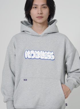 rodless 2022立体印花加绒黑色情侣连帽卫衣百搭宽松日系潮牌帽衫