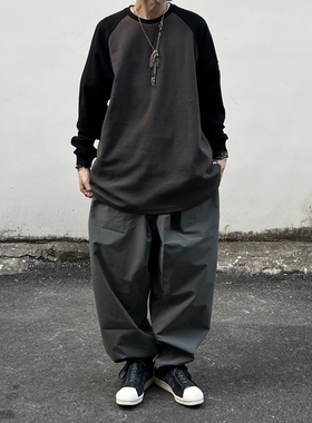 rodless 秋冬季垂感宽松锥形日系工装裤男潮牌运动百搭休闲裤