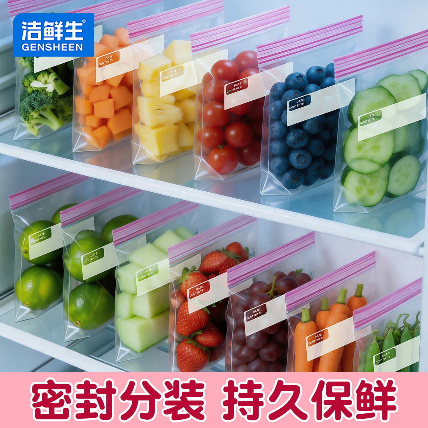 密封袋食品级家用保鲜袋冰箱专用冷冻自封塑封蔬菜水果加厚收纳袋