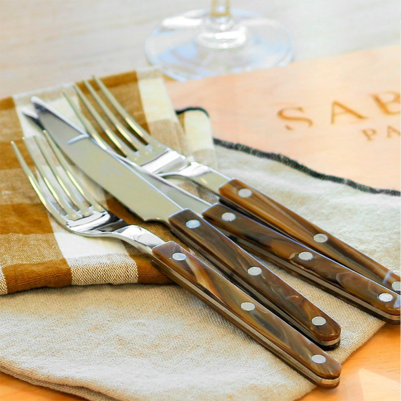 法国Sabre Paris复古水牛棕牛排刀ins网红不锈钢西餐具家用套装,餐饮具,西餐餐具套装,淘宝优惠券,粉丝福利购,淘宝优惠卷