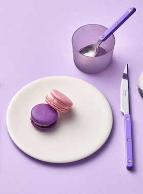 Sabre Paris法式刀叉西餐餐具刀叉套装牛排刀叉勺三件套紫色甜品