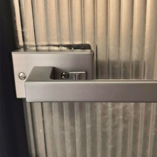 门锁把手玻璃门极窄材门边框卫浴平开门锁1618型黑色卫生间单舌.