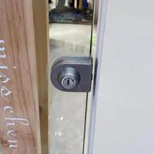 304不锈钢玻璃门插销免钻孔无框单门双门锁U型办公室锁地插车位.