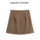 高腰毛呢半身裙女胖mm梨型身材遮肚子遮胯包臀显瘦短裙 大码 春季 款