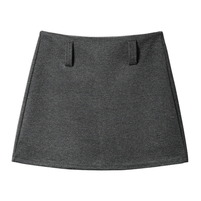 2025韩货简约风毛呢短裙女