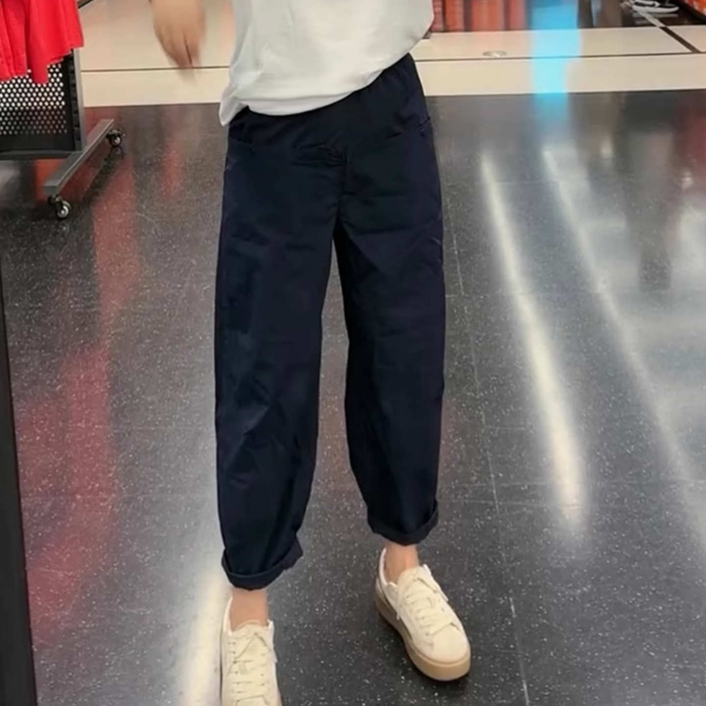 大码胖mm显瘦运动哈伦九分裤