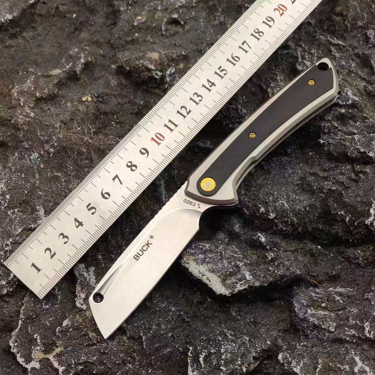 新款BUCK巴克0263户外小折叠刀高硬度锋利荒野求生露营多功能小刀
